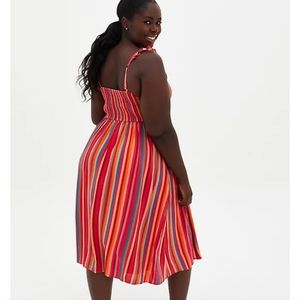 Torrid challis smocked tiered midi dress